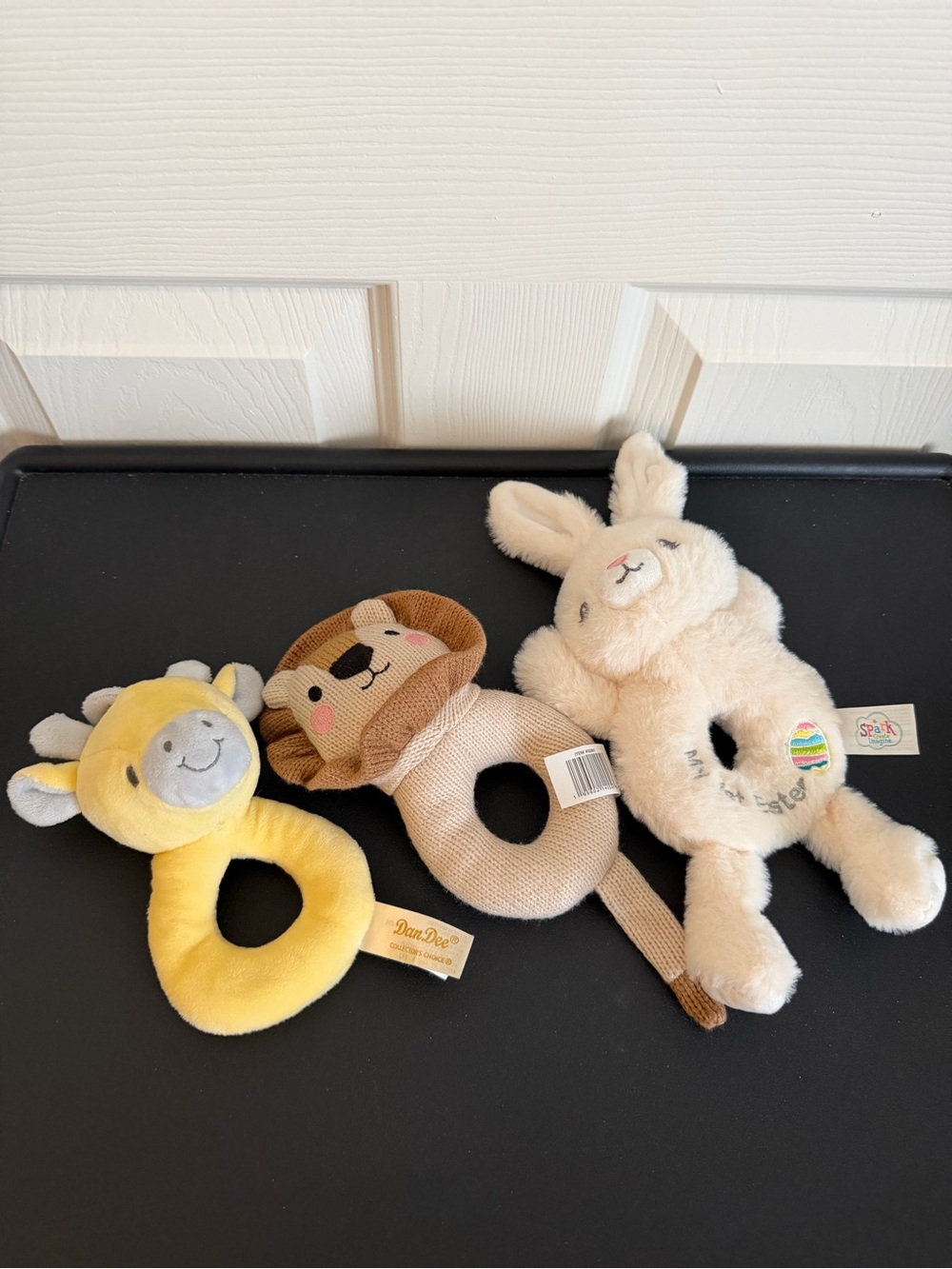 3plush ring animal rattles. DanDee. Walgreens. Spark Create Imagine